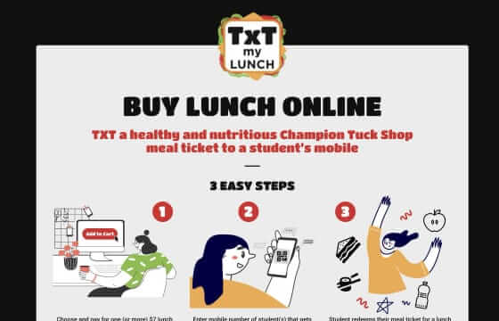 TxtMyLunch website screenshot