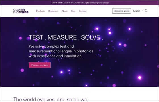 Quantifi Photonics website screenshot